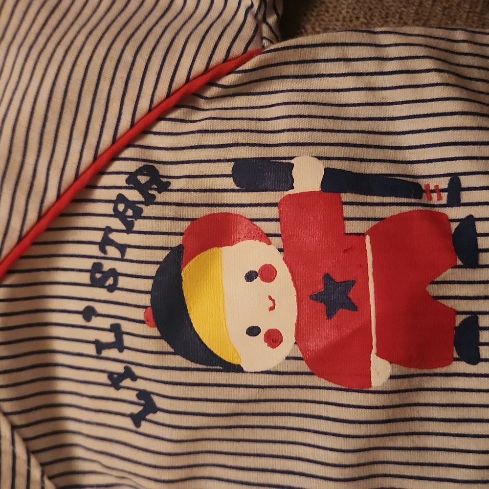 M27 Slugger baby shirt Striped with baseball player L'il Star & Red Accents - Picture 5 of 7